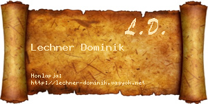 Lechner Dominik névjegykártya